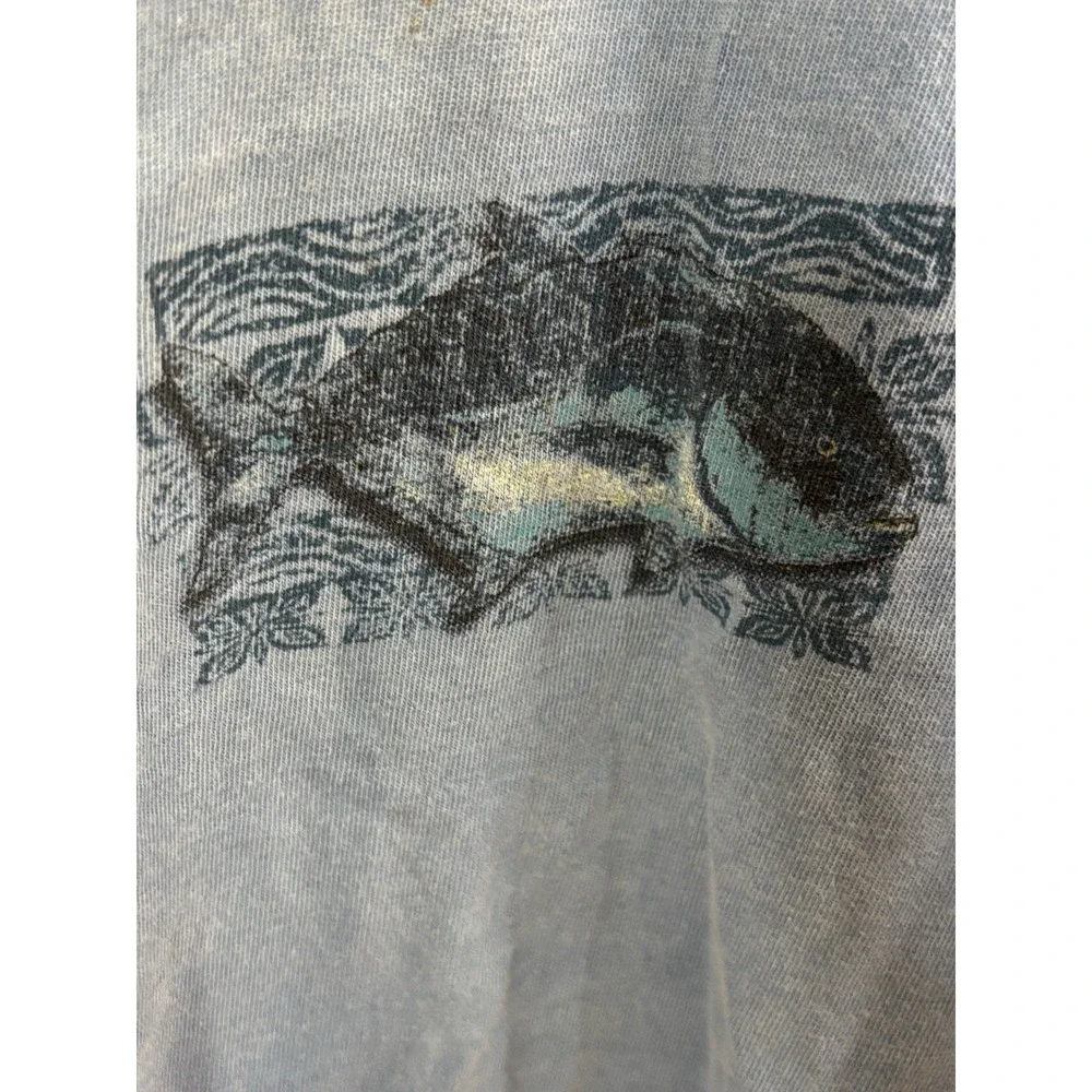 crazy shirts hawaii Distressed Fish Blue Hawai Dyed XL